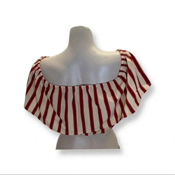 Amuse Society off the shoulder striped top - Picture 3 of 4